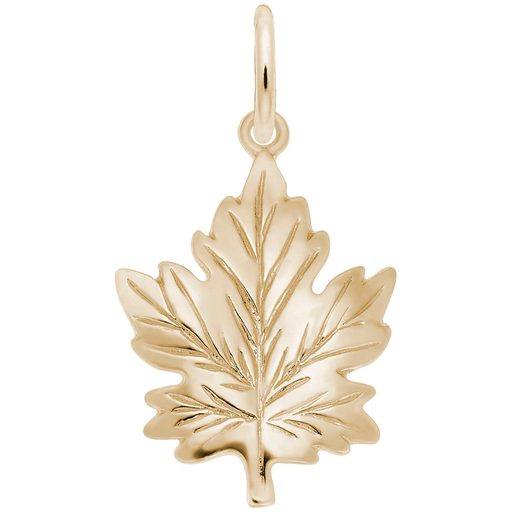 10kt Yellow Gold Maple Leaf Charm #0107