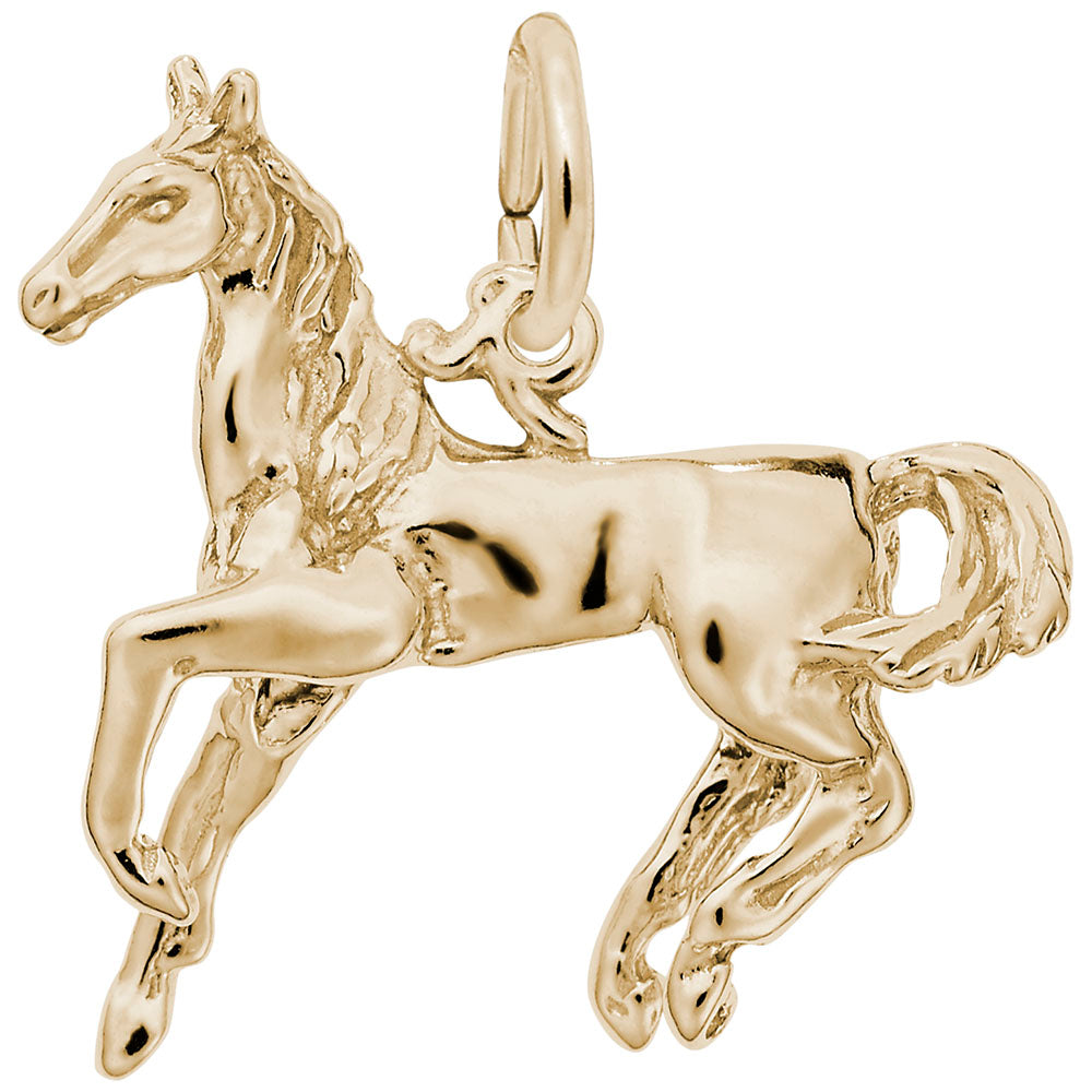 10kt Yellow Gold Galloping Horse Charm #0153