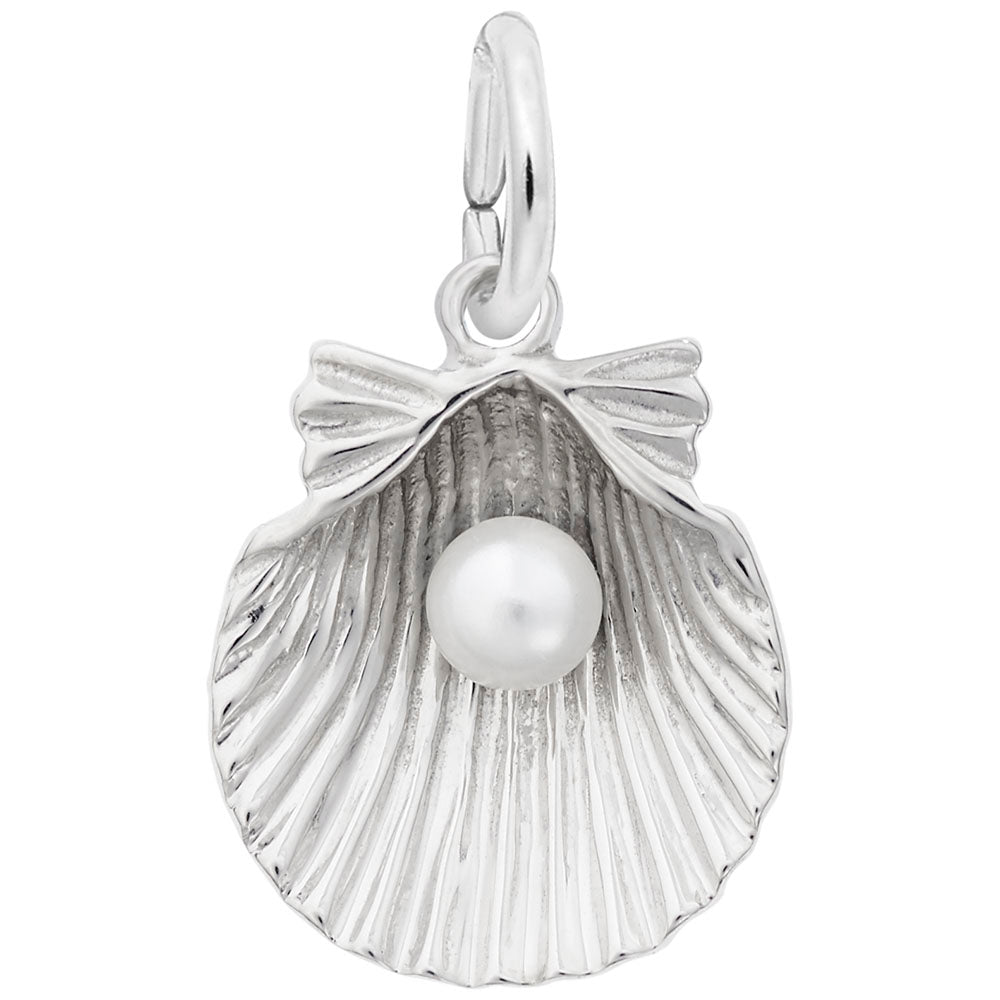 10kt or 14kt Shell With Pearl Charm #0508