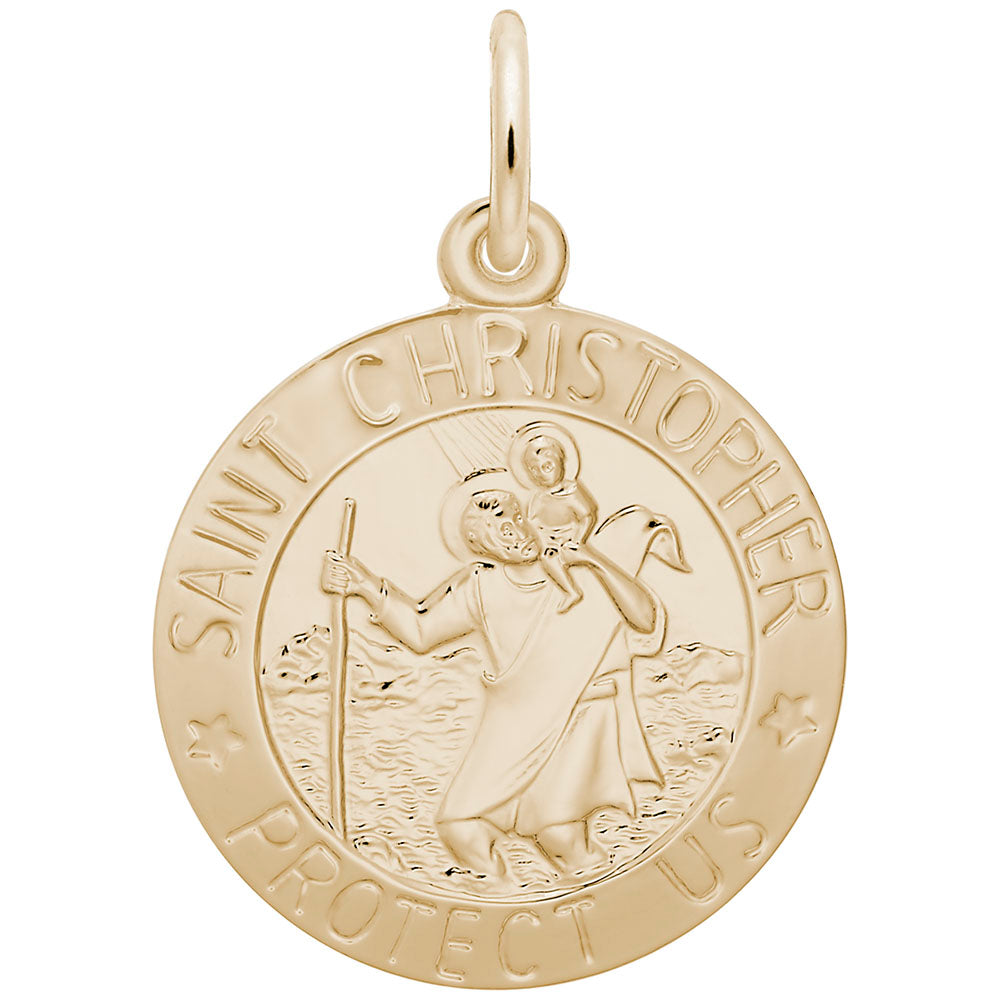 10kt Yellow Gold St Christopher Charm #0590