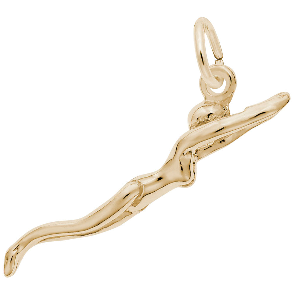 10kt or 14kt Gold Swimmer Charm #0786