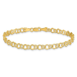 10 Karat Solid Double Link Charm Bracelet