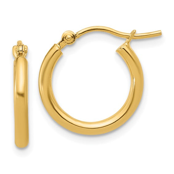 Leslie's 10K Polished Hinged Hoop Earrings in 3 Sizes