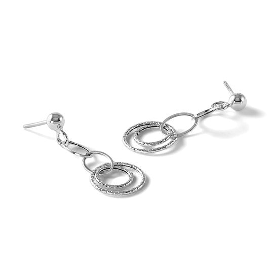 Leslie's 10K White Gold Post Dangle Earrings