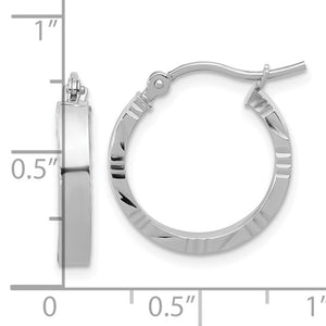 Leslie's 10k White Gold 3mm D/C Edge Polished Hoop Earrings in 3 Sizes