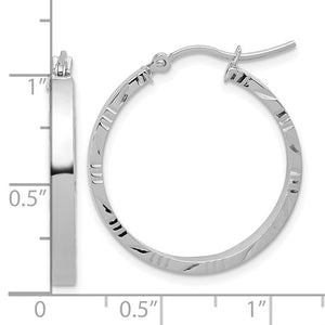 Leslie's 10k White Gold 3mm D/C Edge Polished Hoop Earrings in 3 Sizes