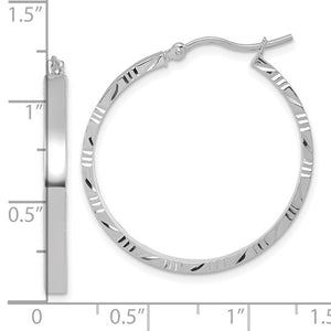 Leslie's 10k White Gold 3mm D/C Edge Polished Hoop Earrings in 3 Sizes