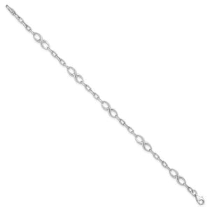 Leslie's 10kt White Gold Polished Link Bracelet