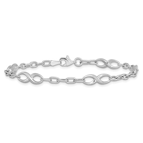 Leslie's 10kt White Gold Polished Link Bracelet