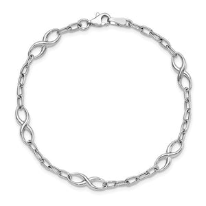 Leslie's 10kt White Gold Polished Link Bracelet