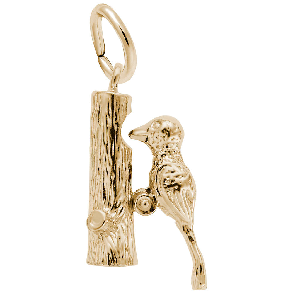 10kt Yellow Gold Woodpecker Charm #1389