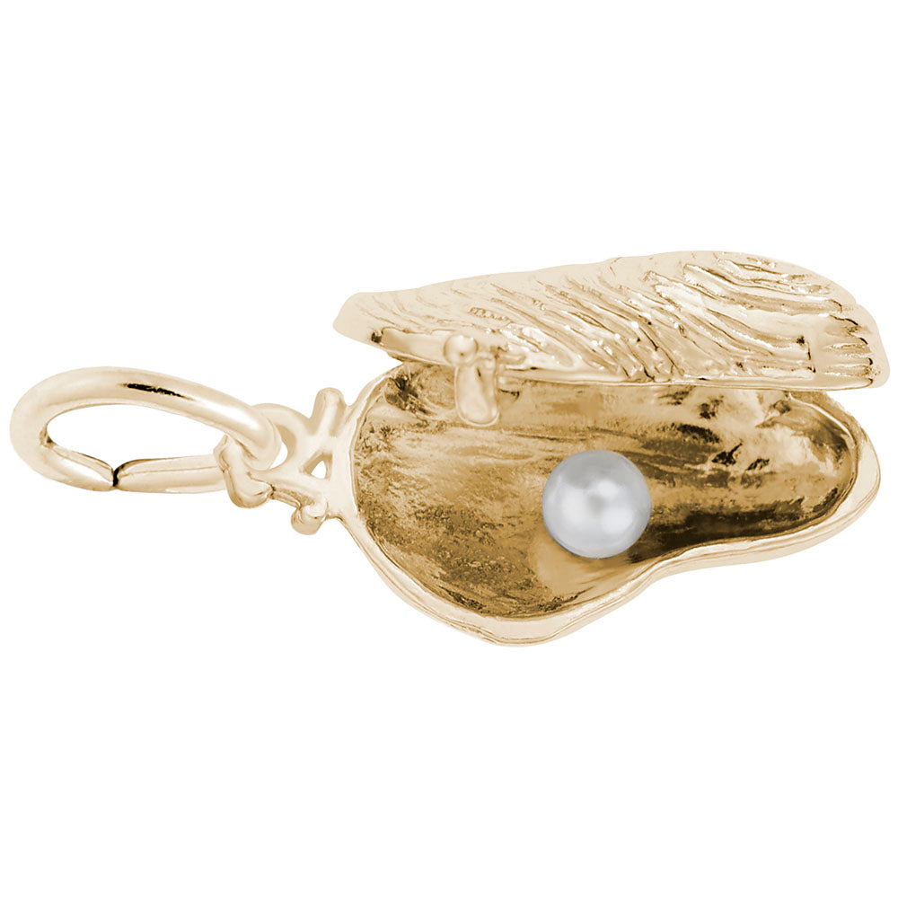 10kt Yellow Gold Oyster With Pearl Charm #2009