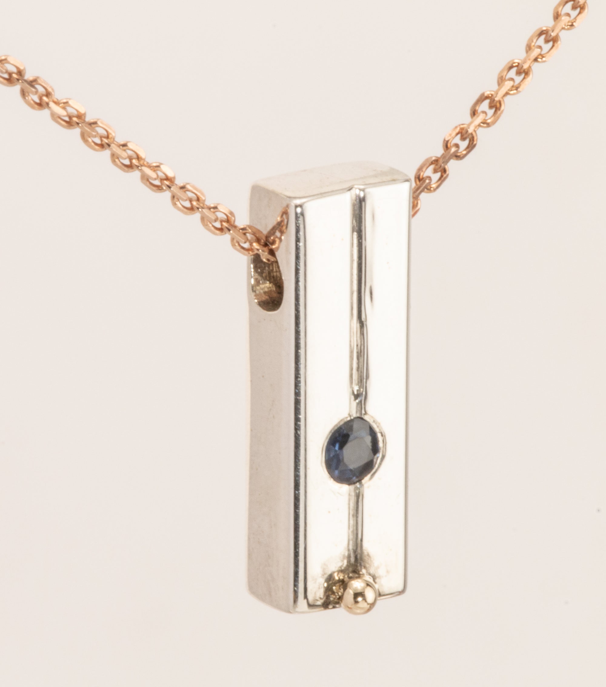 Sapphire Sterling & Gold Pendant