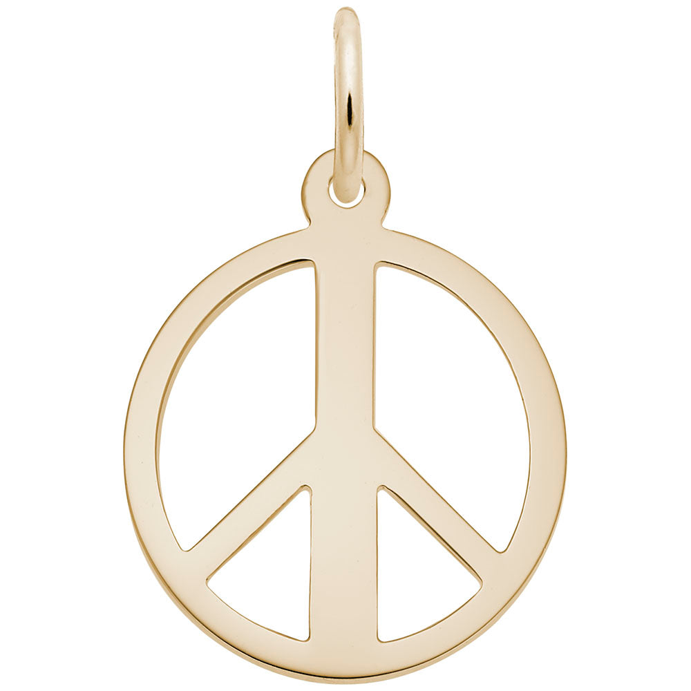 10kt or 14kt Gold Peace Symbol Charm #2148