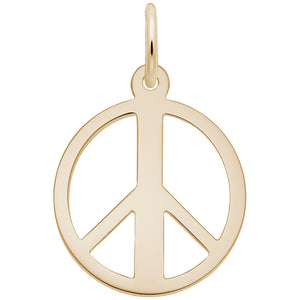 10kt or 14kt Gold Peace Symbol Charm #2148