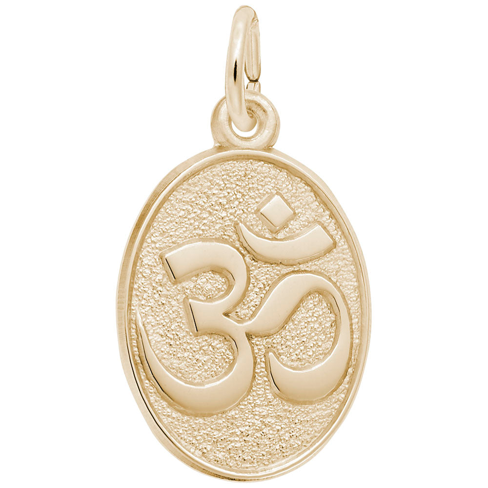 10kt or 14kt Gold Yoga Symbol Oval Disc Charm #2693