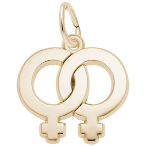 10kt or 14kt Gold Female Twins Charm #3053