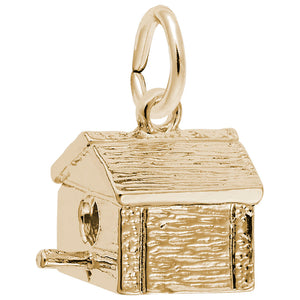 10kt Yellow Gold Birdhouse Charm #3653