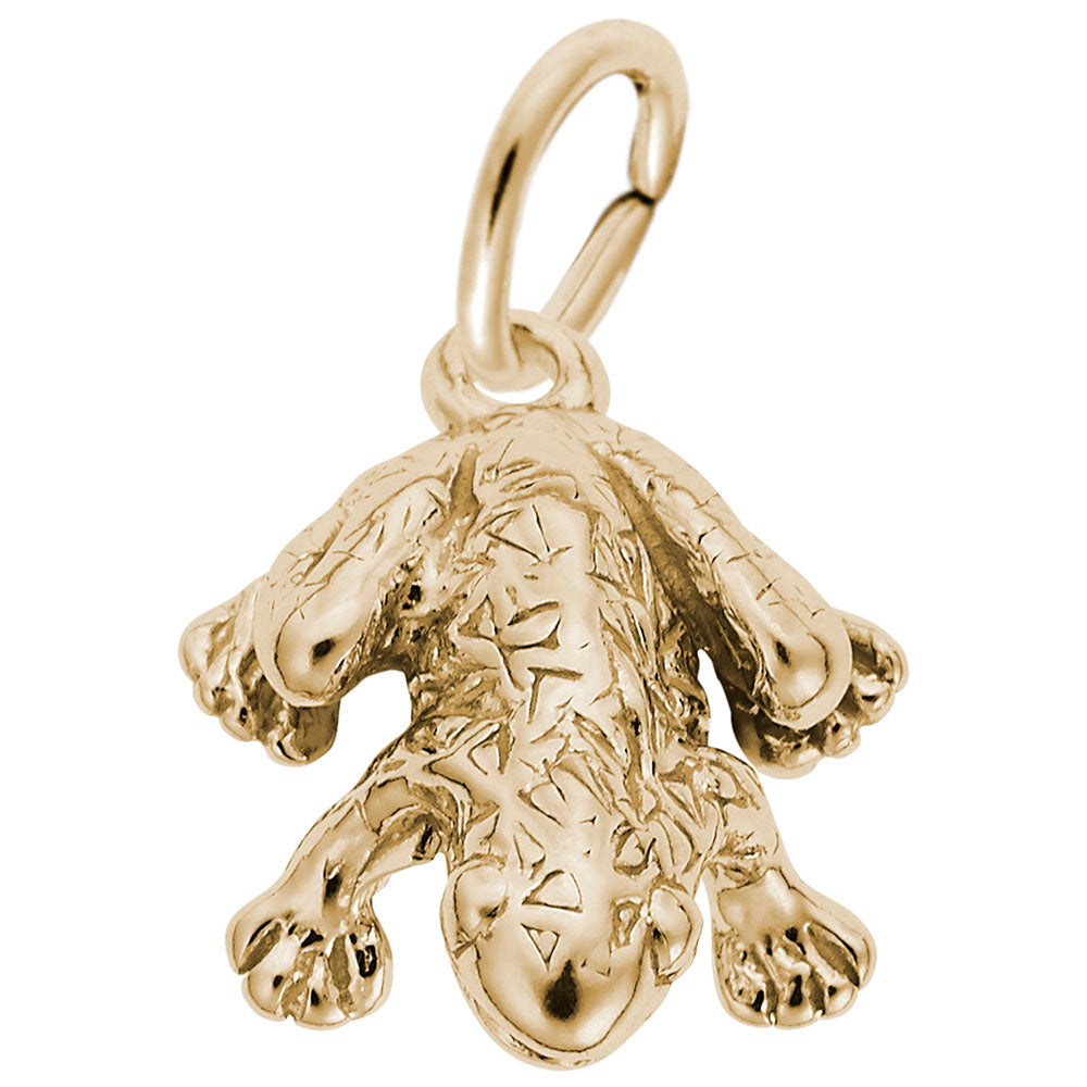 10kt Yellow Gold Frog Charm 3D #3667