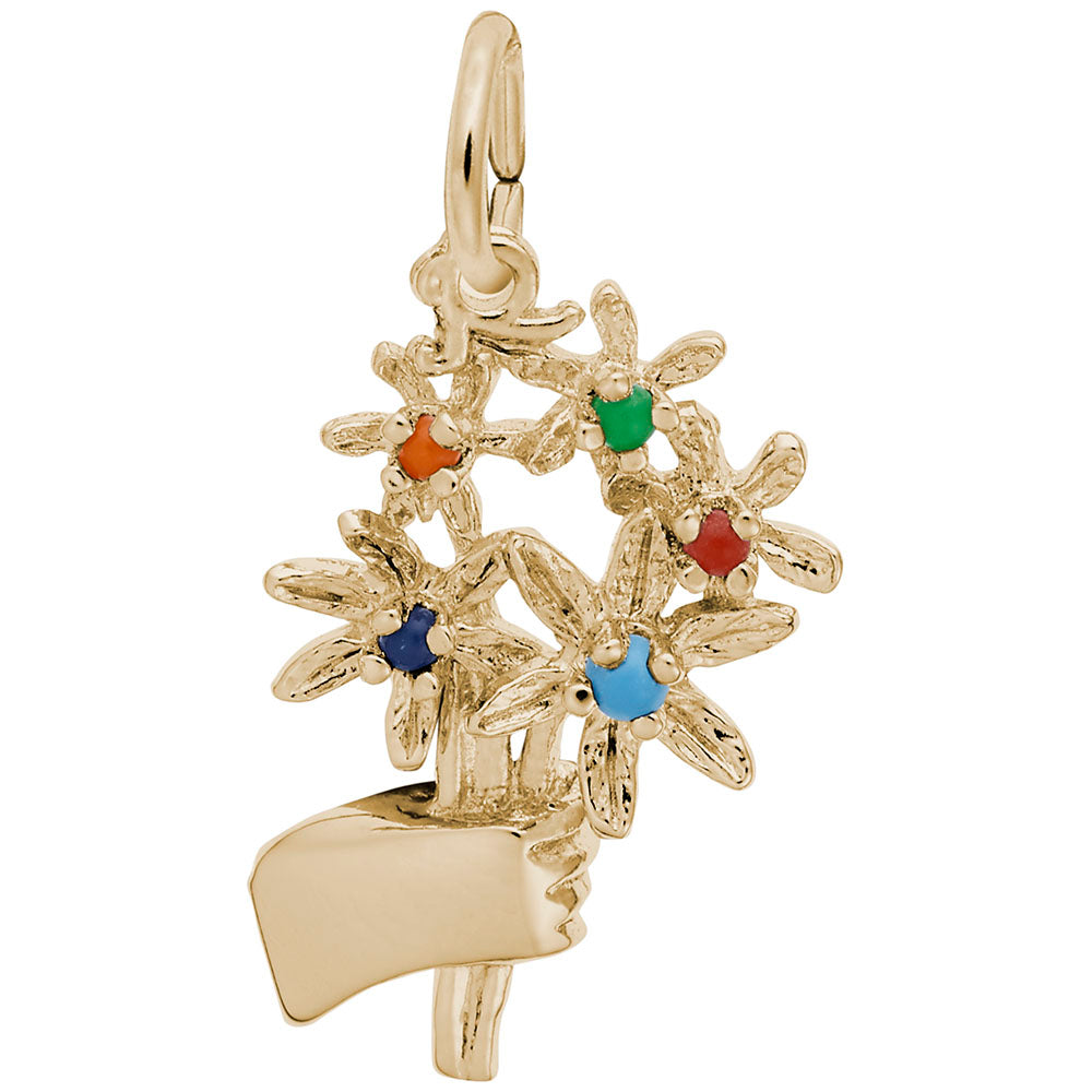 10kt Yellow Gold Bouquet with Beads Charm #4507