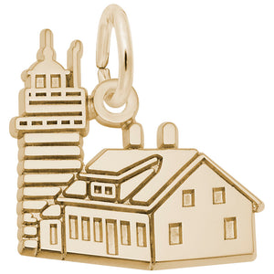 10kt Yellow Gold Quoddy Head Lighthouse Charm #6570