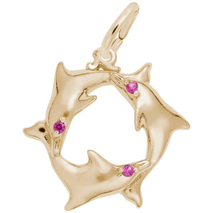 10kt Yellow Gold Dolphin Charm #8244