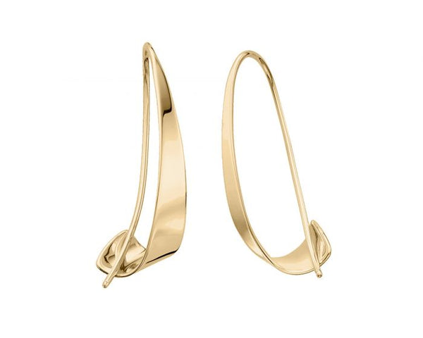 Ed Levin 14kt Gold Hand Hammered Hoop Earrings