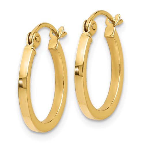 Small 14k Yellow Gold Wide Hinged Huggie Hoop Earrings