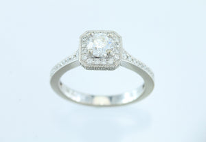 Diamond Halo Style 3/4ct Engagement Ring G SI1