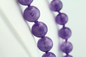 19" Amethyst & Crystal Quartz Beaded Necklace