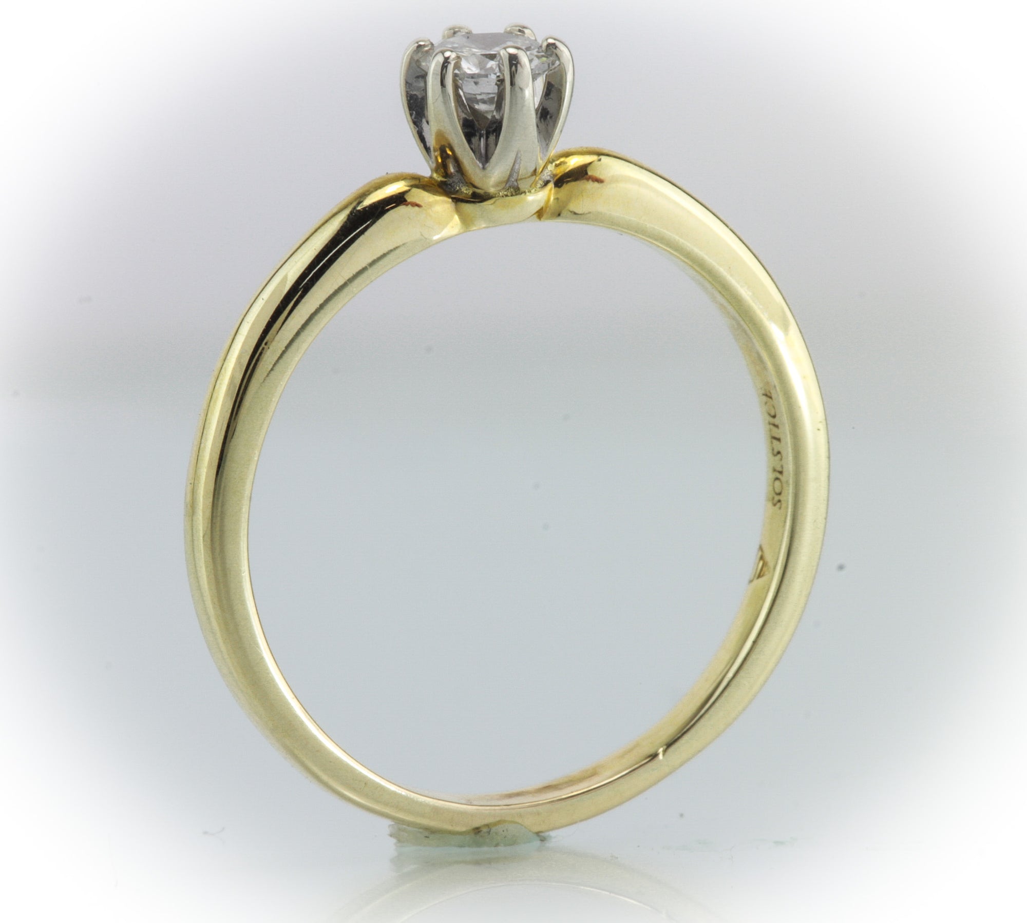 1/3 Carat 14kt Two Tone Diamond Solitaire