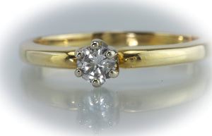 1/3 Carat 14kt Two Tone Diamond Solitaire