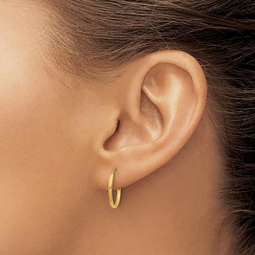 Continuous Hoop Earrings 14K Yellow Gold 30mm