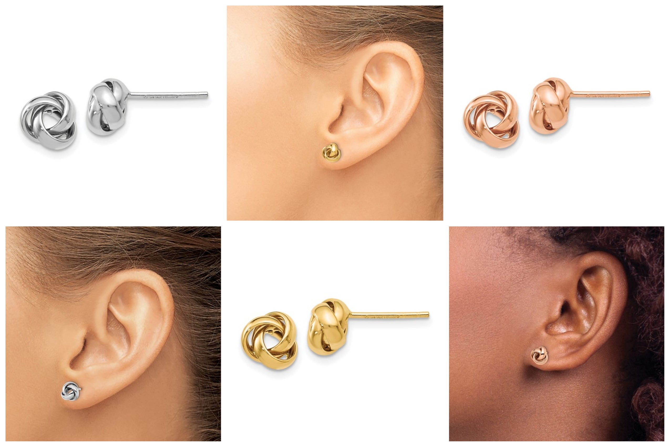 Leslie's 14kt Gold Polished Love Knot Post Earrings - Choice of 3 Color  Golds